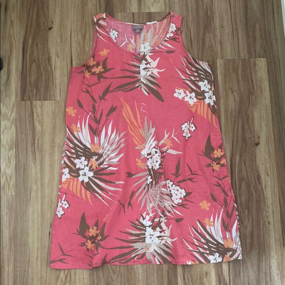 🌺3/$18 Sale Jill Linen Sleeveless Tropical Print Dress
